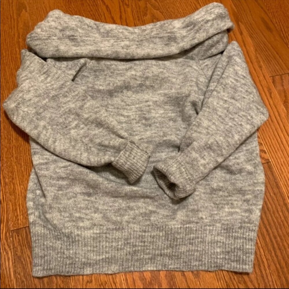 Off the shoulder fuzzy sweater